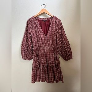 Madewell Petite Seersucker Wrap Mini Dress.